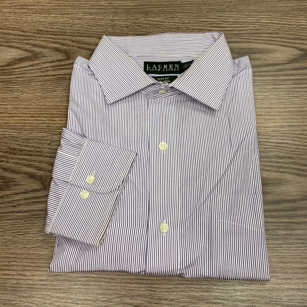Lauren Ralph Lauren Purple Striped Dress Shirt